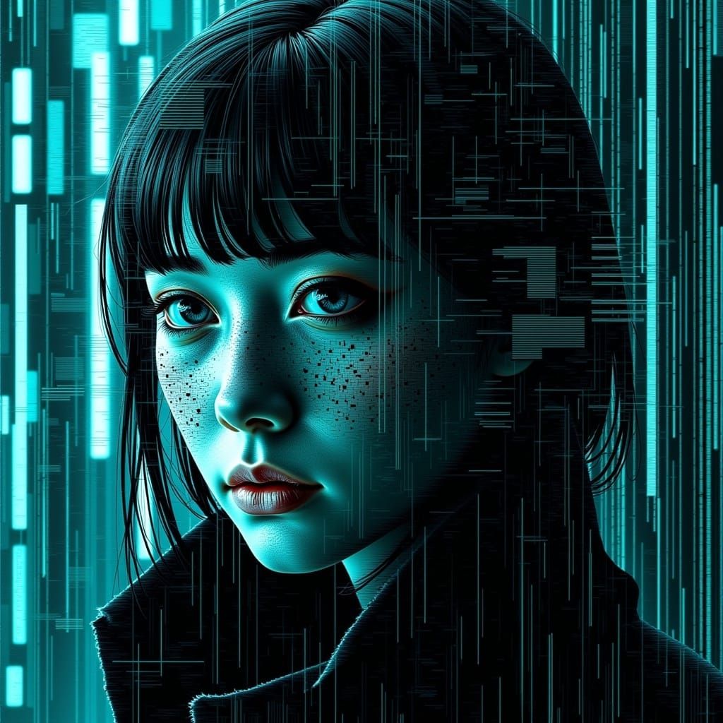 <lora:Ghost in the machine:1.0> Ghosts in the machine. glitchy portrait, remnants, ghost in the shell, cyberpunk 2077
