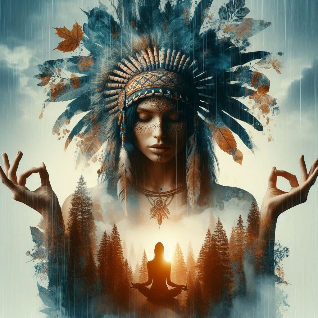 double exposure beautiful fantasy DALL-E 3 portrait landscape..