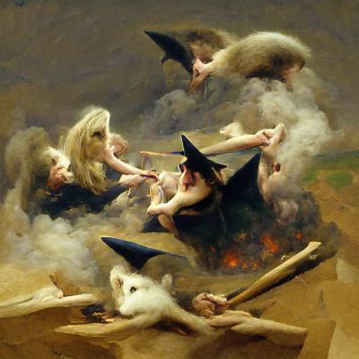 Witches Sabbath by William Adolphe Bouguereau AI Generated