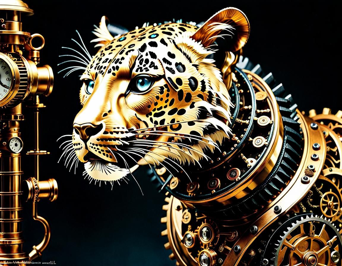 Steampunk leopard