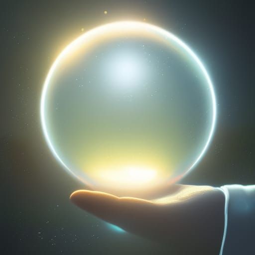 the sun in the palm of someones hand, bright, realistic, cool,