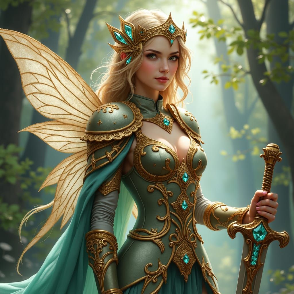 Fairy princess warrior armored