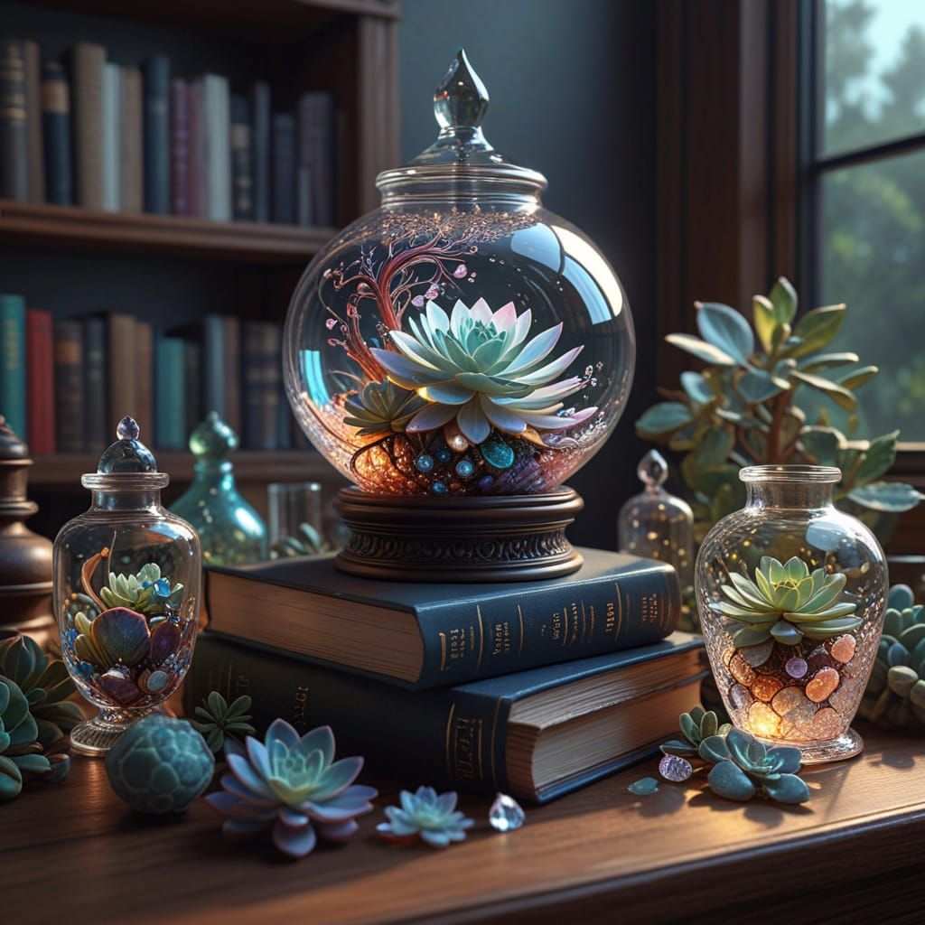 Whimsical Apothecary Wonderland in Pearlescent Hues