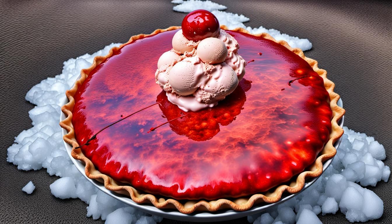 Pie and ice cream red tomorrow rock and roll clouds beautiful scenery