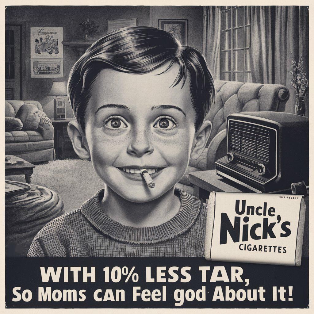 1951 Ad for Uncle Nick's Cigarettes for kids.