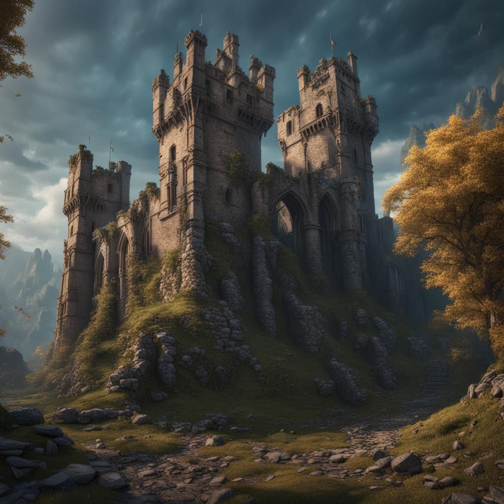 Ruins of a medieval castle - AI Generated Artwork - NightCafe Creator