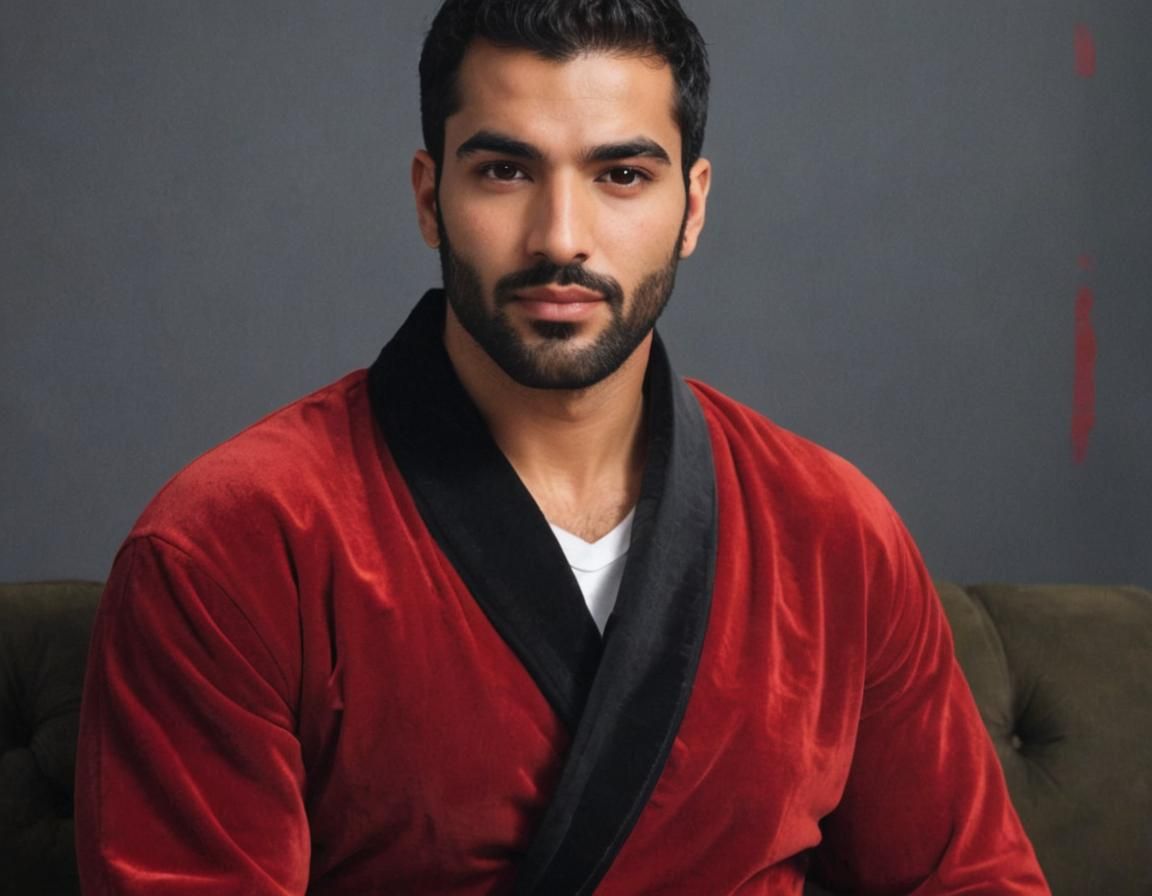 A cute Arab with black hair and beard