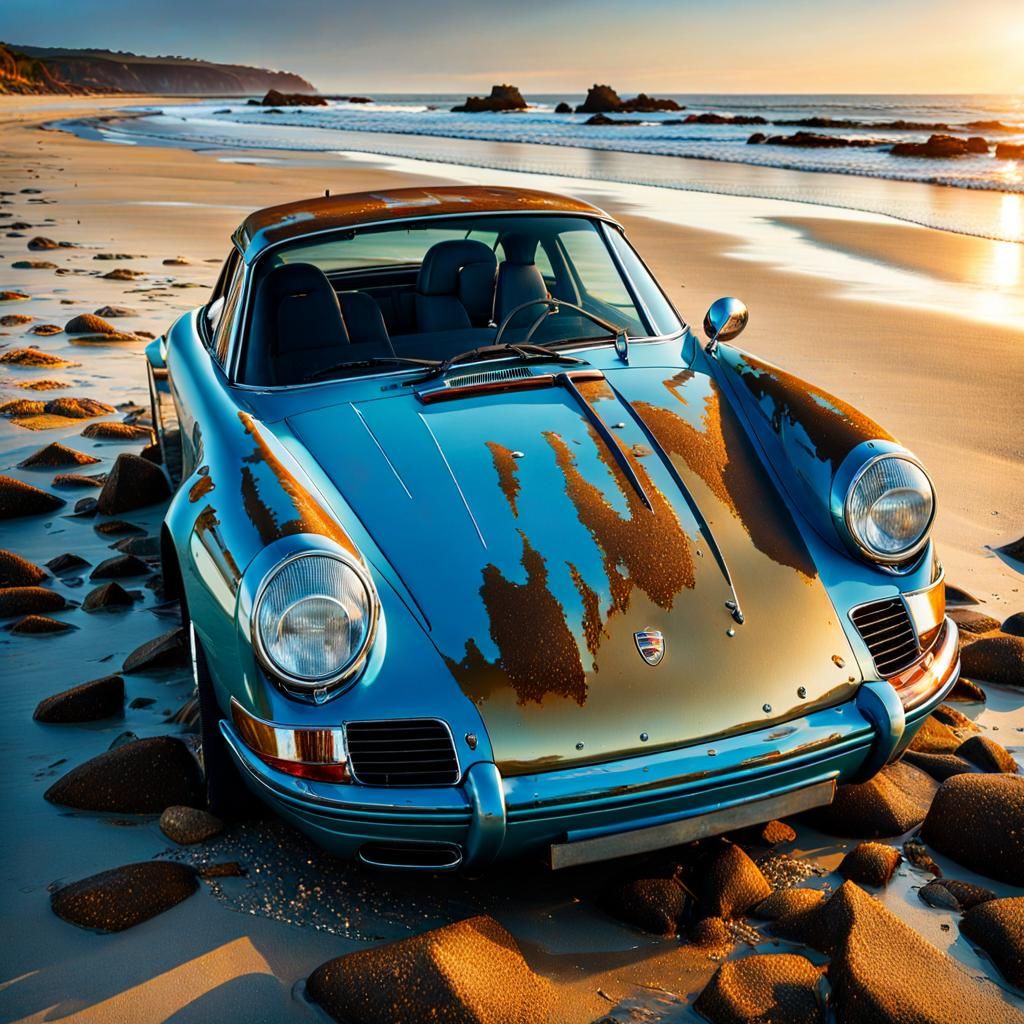 Old Porsche washed ashore