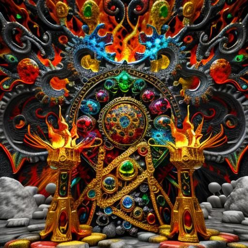 Jewellery, Jewelry, Rock, Stone, Flame, Leather, Fantastical