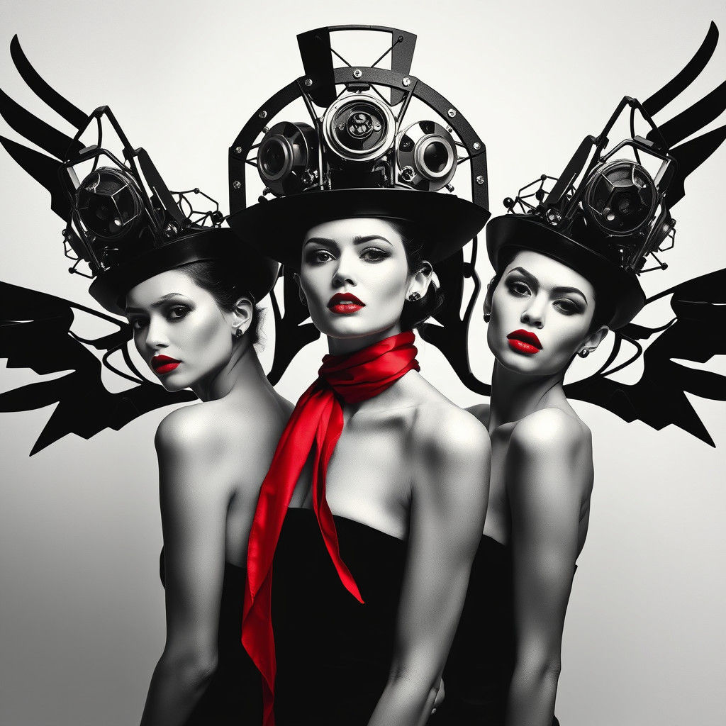 Create a black and white photogram-style image  with geometr...