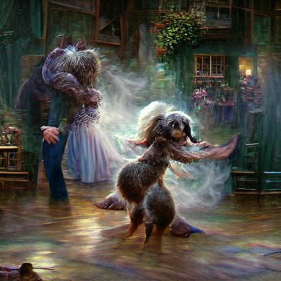 Dancing with a cocker spaniel as insanity throttles the hear...