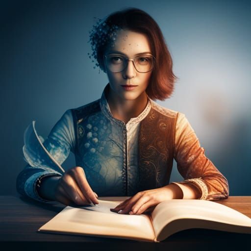 Woman is reading book