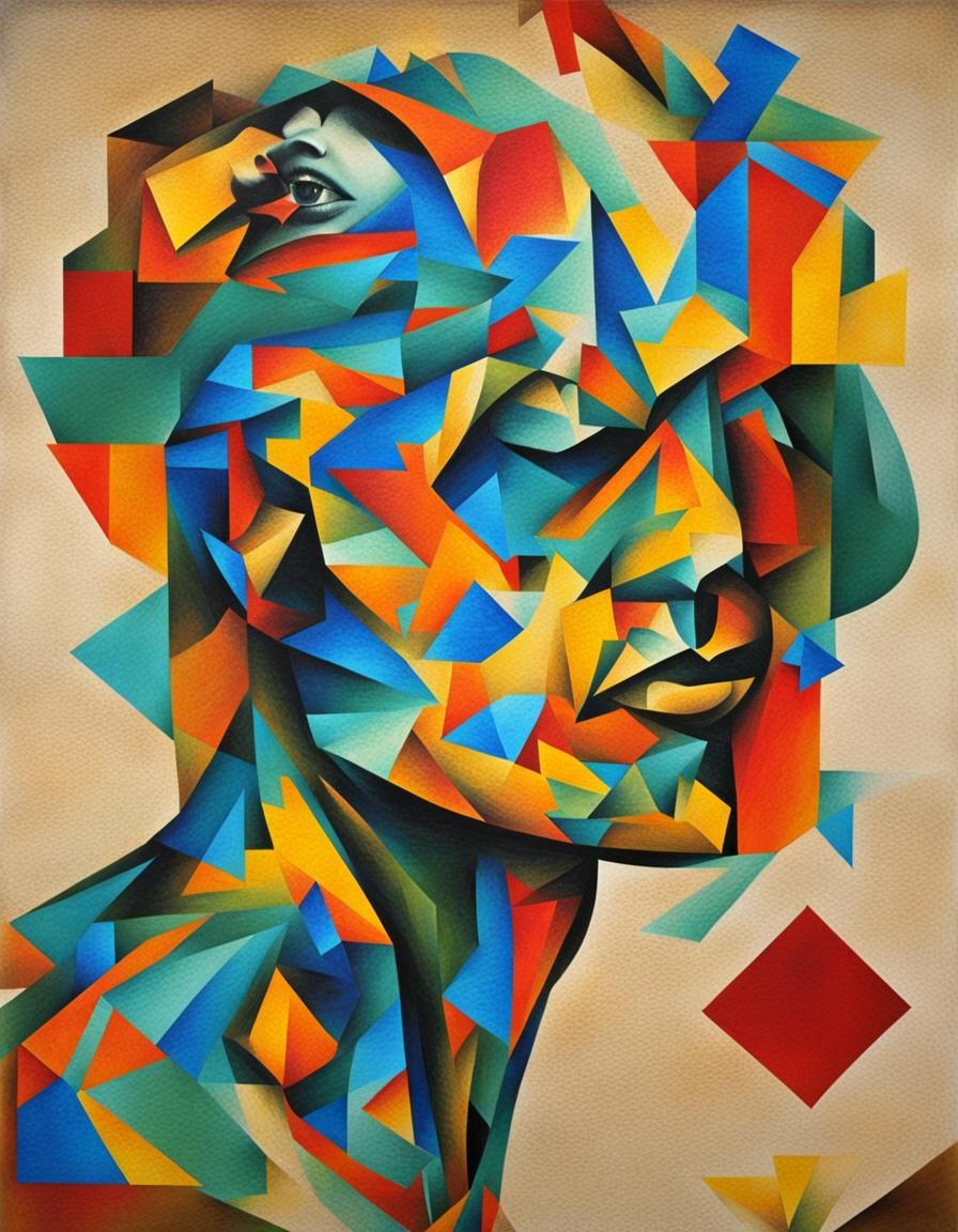 geometric portrait cubism