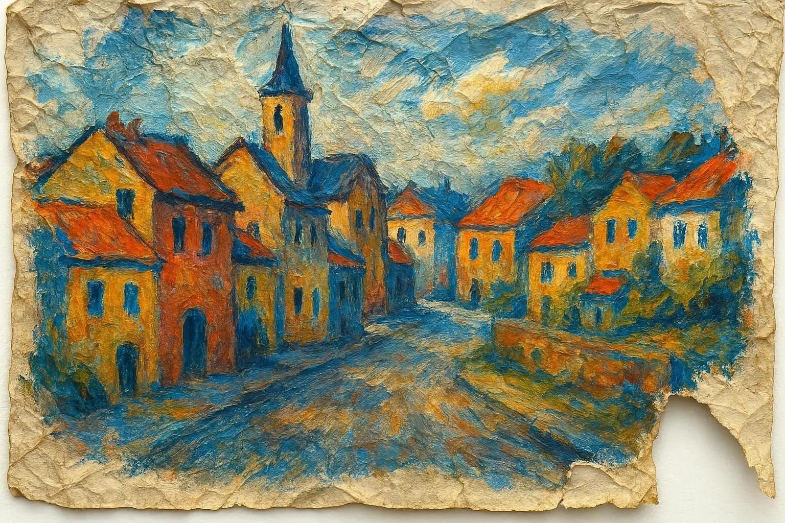 Acrylic painting on trash paper