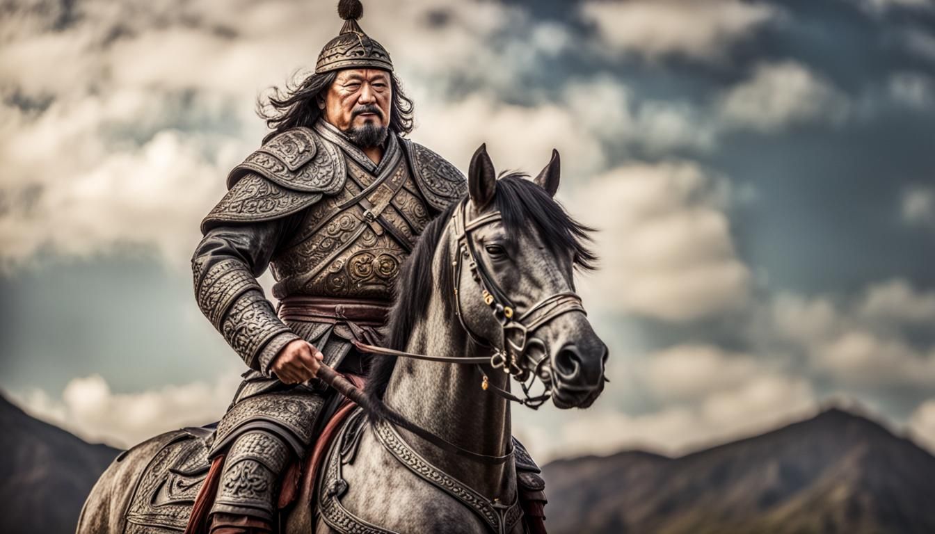 Genghis Khan sat majestically