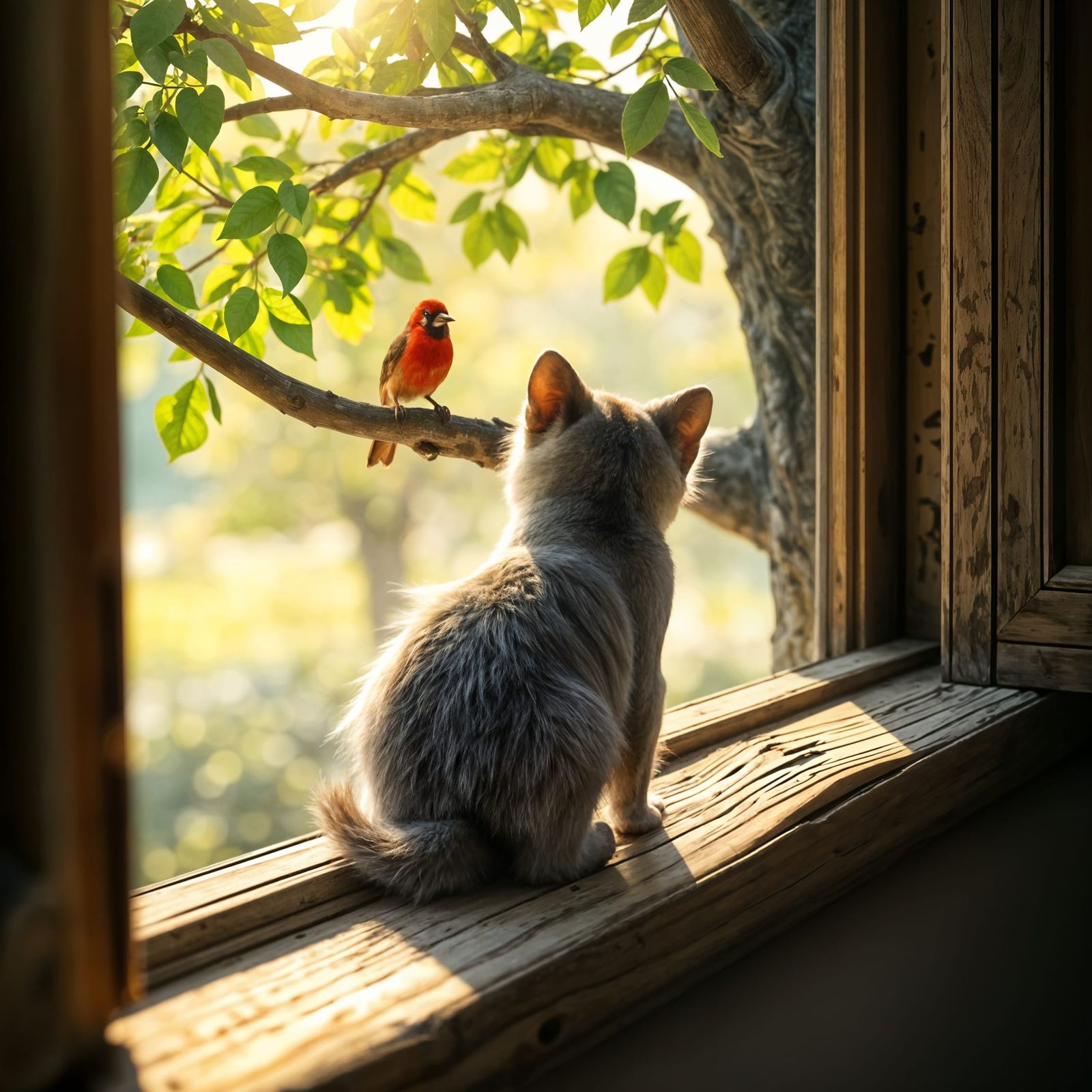 Enjoying the Purrfect View From  the Window   by @Sharon B