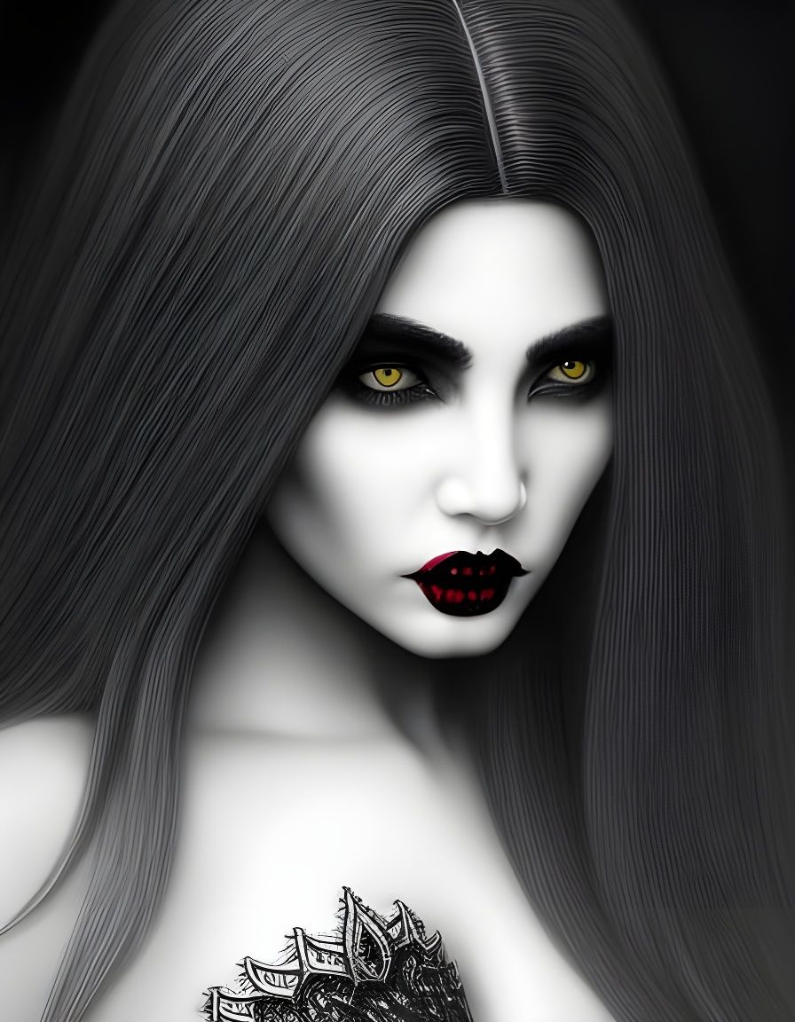 vampire with lace tattoo - AI Generated Artwork - NightCafe Creator