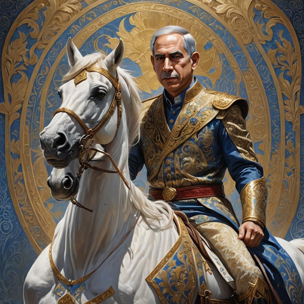 Handsome Prince on White Horse: Concept Art Portrait
