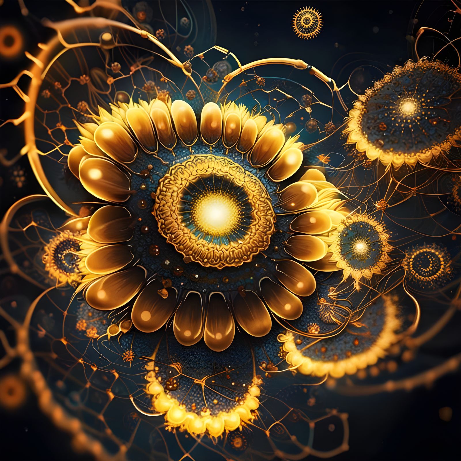 Glowing flower-like microcosm   by @ArtColai
