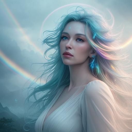 Surreal Water Droplet in Dreamlike Landscape