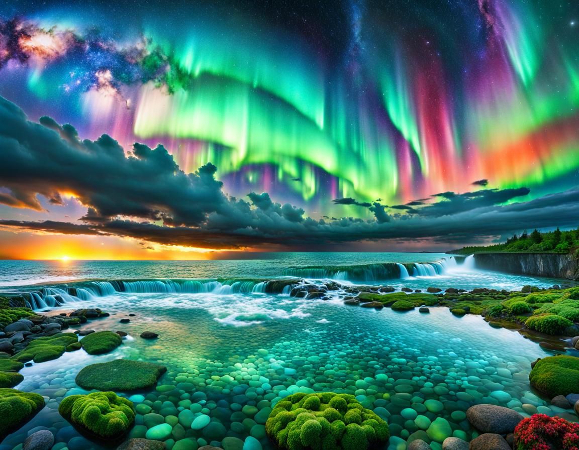 Cloudy Sky Photomontage of Natural Wonders