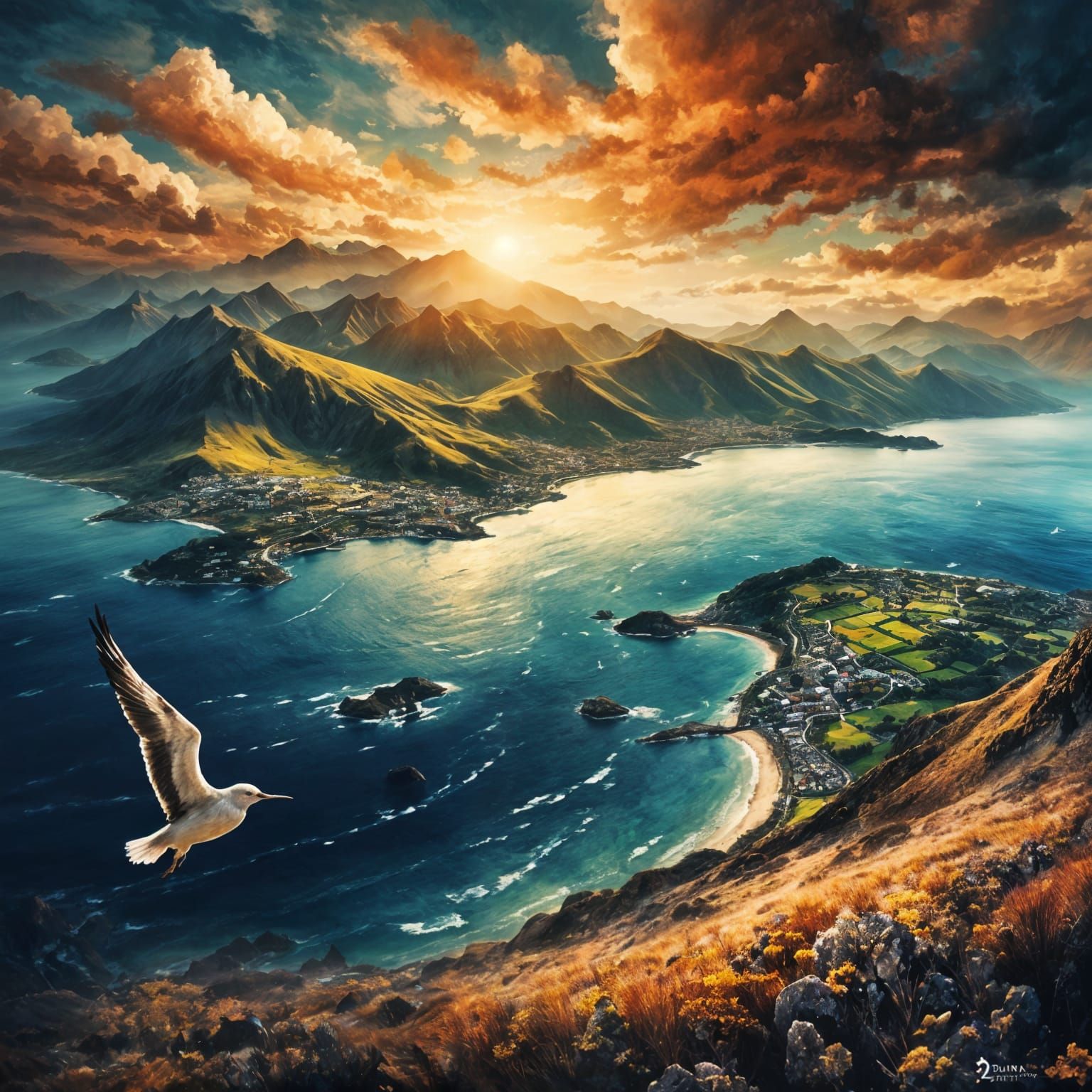 Birds' eye view of the ocean  by @Kitty