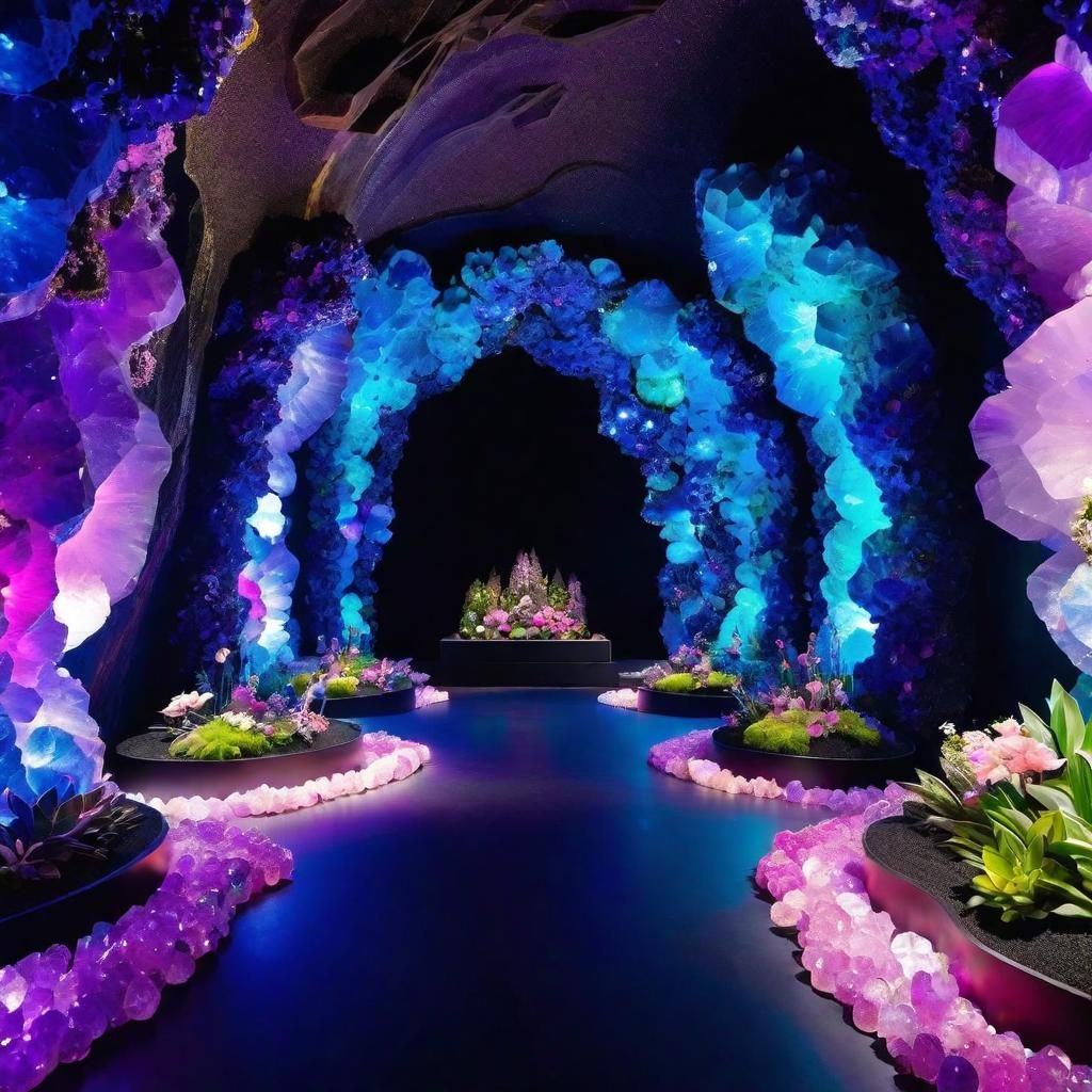 Enchanted Geode Garden 1 AI Generated Artwork NightCafe Creator