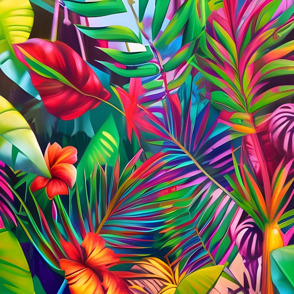 Tropical plants - AI Generated Artwork - NightCafe Creator