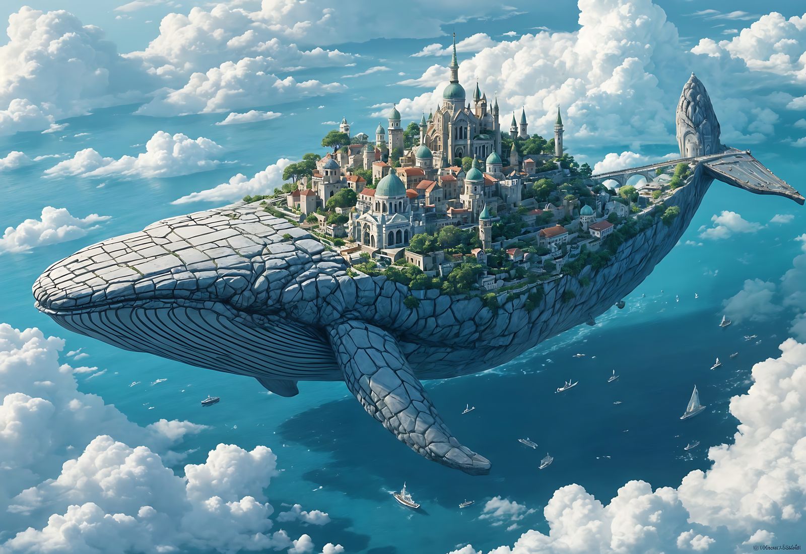 The Rocky Whale Metropolis  by @Hinty