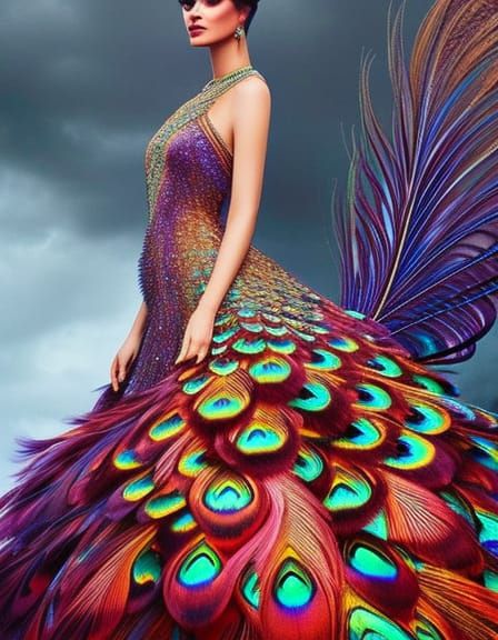 Peacock Gown by Knightshayde on deviantART | Feather gown, Peacock dress, Peacock  costume