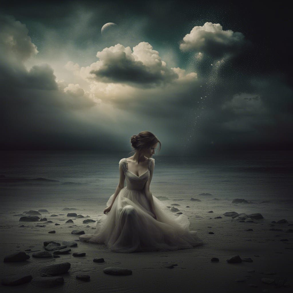 Woman in water at shoreline  by @Lady of the Thorns