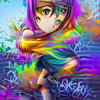 Colorful girl anime 8k resolution digital illustration iride...