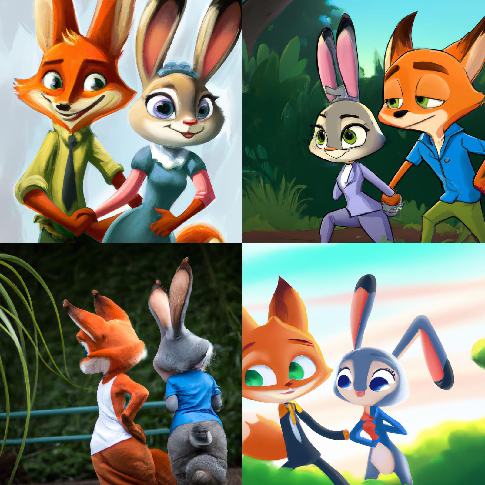 Nick Wilde and Judy Hopps - AI Generated Artwork - NightCafe Creator