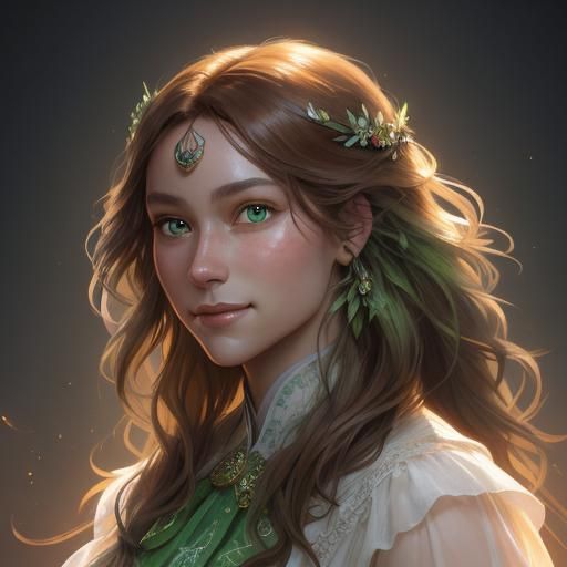 A portrait of a young, beautiful girl with a radiant smile. ...