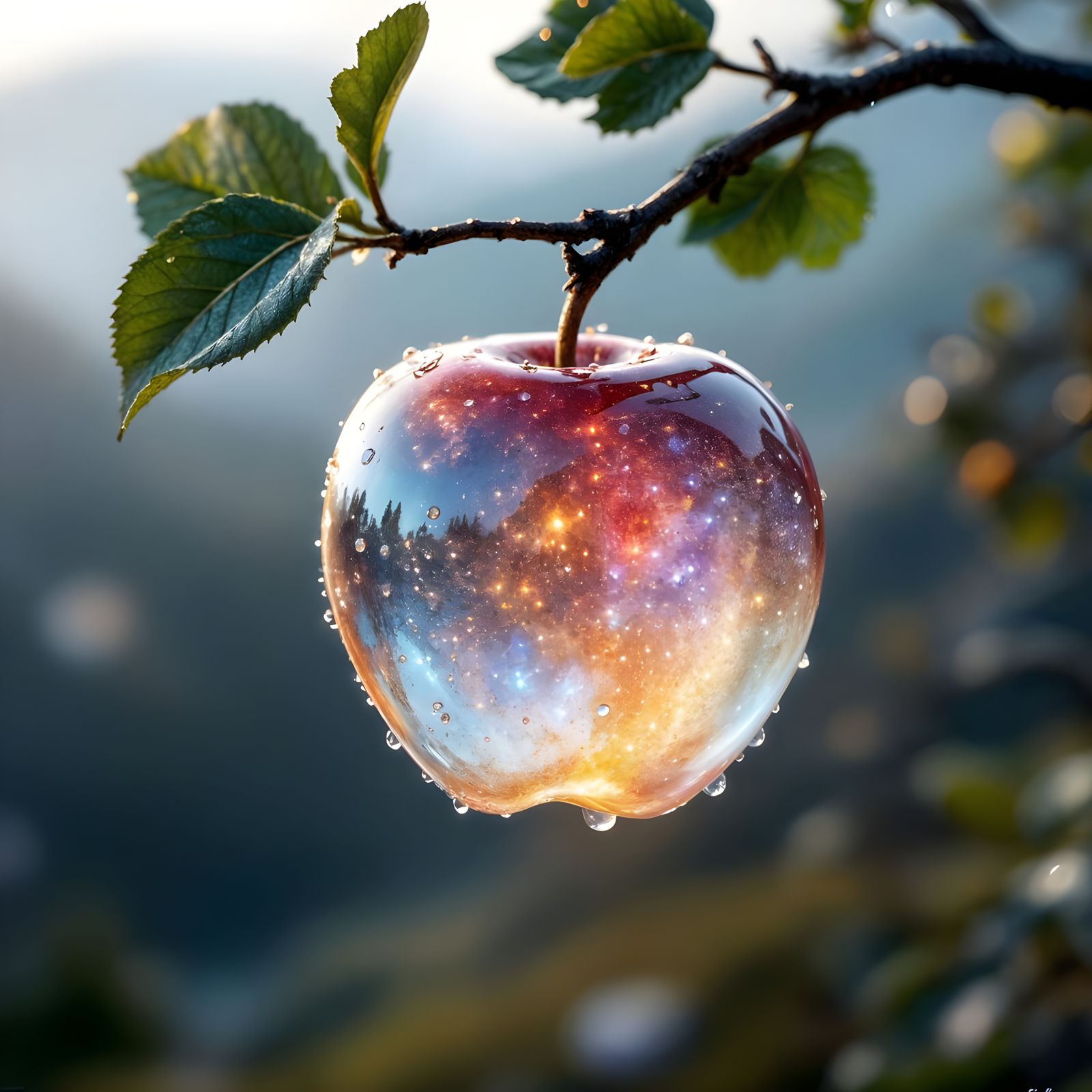 Opalescent Cosmic Apple  by @Adam Brown