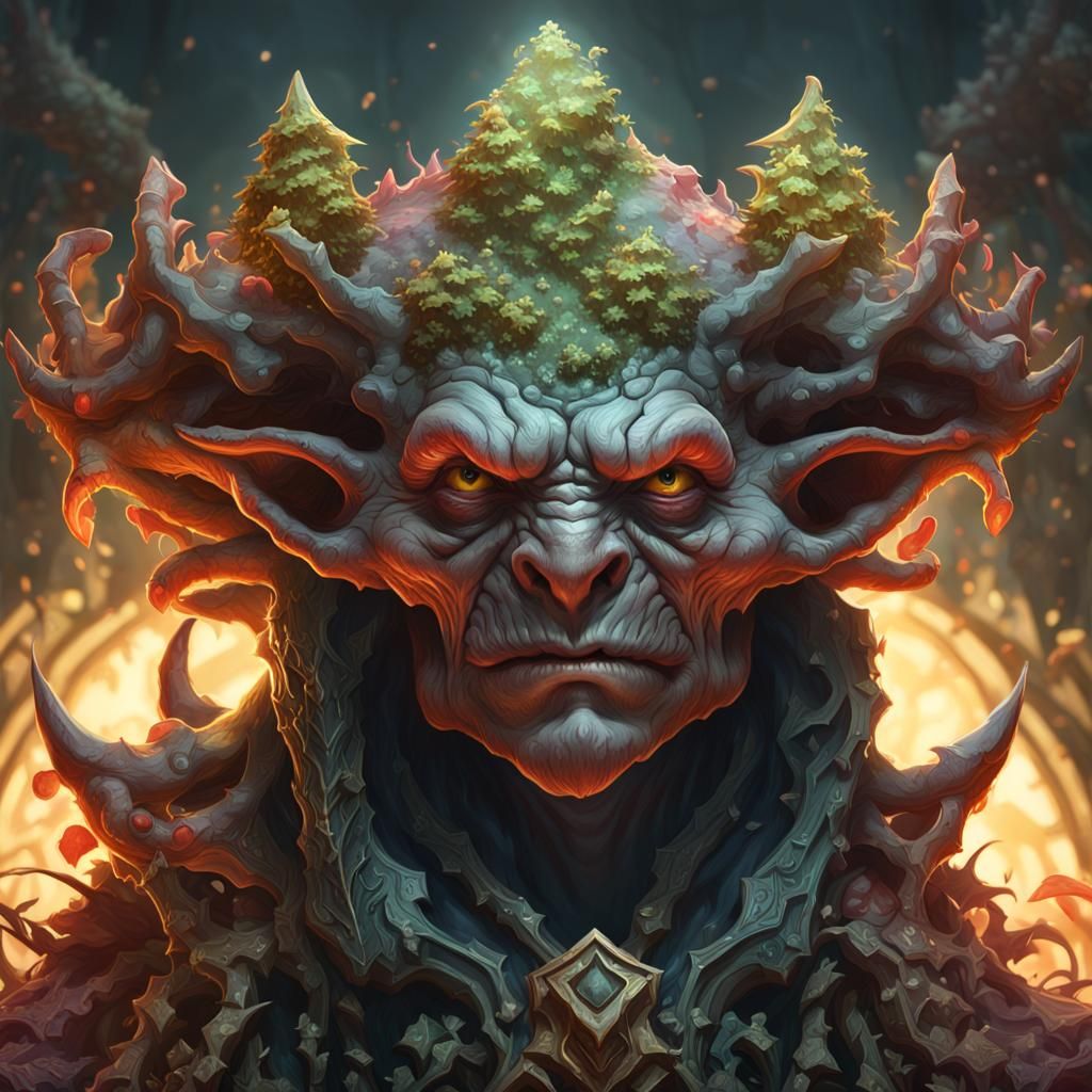 Hexblood Goblin fungal crown - AI Generated Artwork - NightCafe Creator