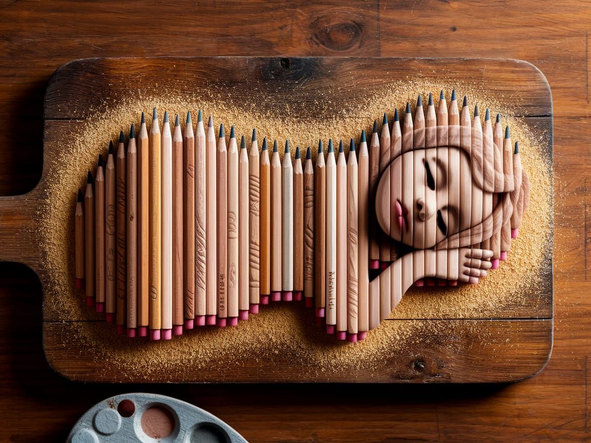 Daily Challenge #1088 - Pencil Metamorphosis   by @magicstarzz 