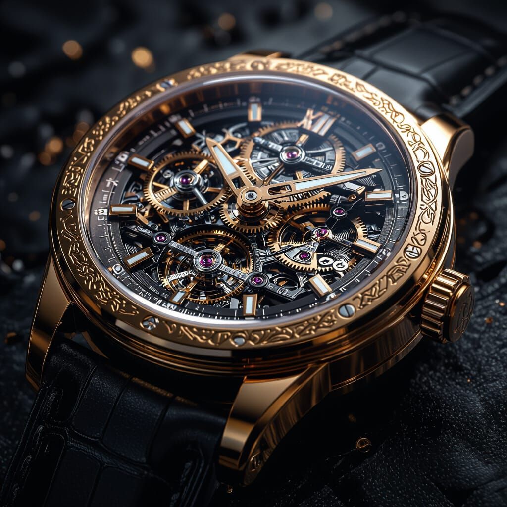 Ultra-detailed close-up of a luxury mechanical  by @Style Aura