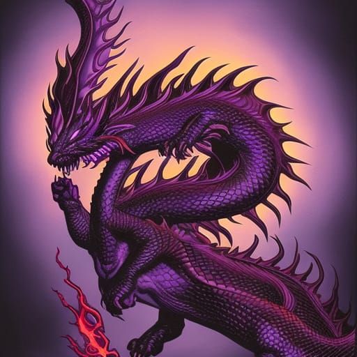 Purple Dragon - Ai Generated Artwork - Nightcafe Creator