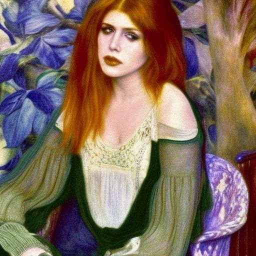 Stevie Nicks, young, slender, and beautiful ,painted by Dant...