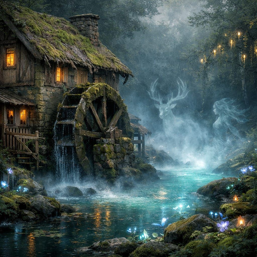  moss-covered water mill  by @Denise
