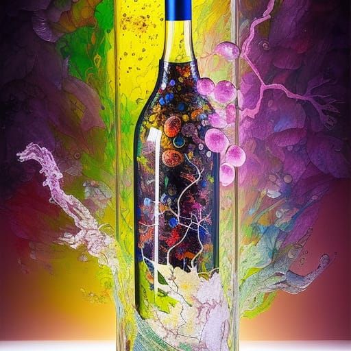 Wine bottle - AI Generated Artwork - NightCafe Creator