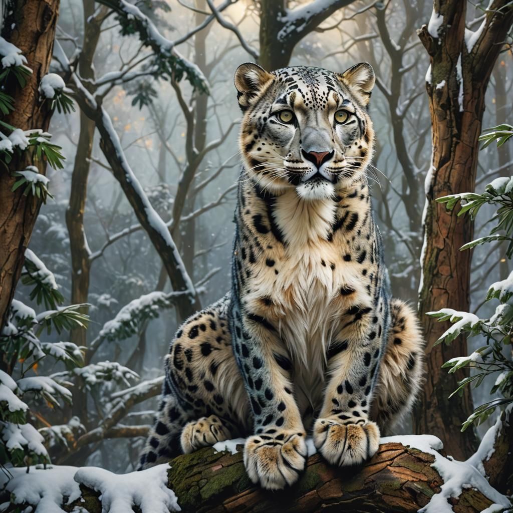 Snow Leopard  by @LilArt