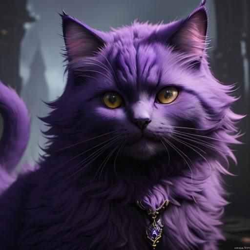 cat purple
fluffy