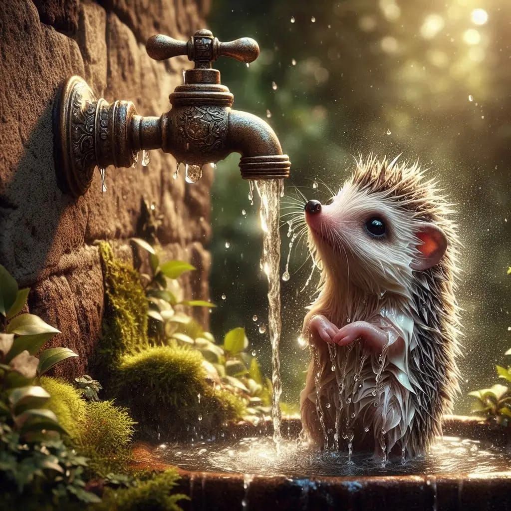 Hedgehog shower 2