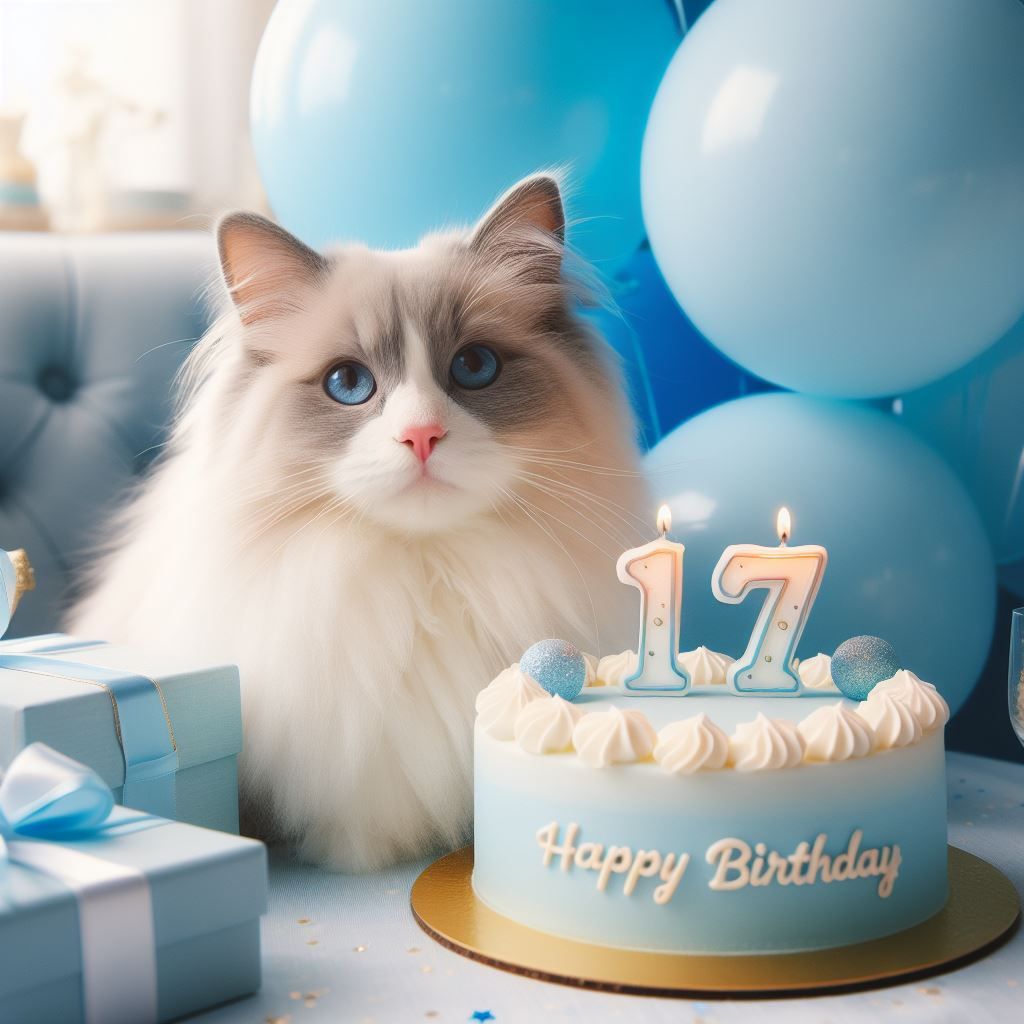 My cat Romeo just turned 17 🎂
