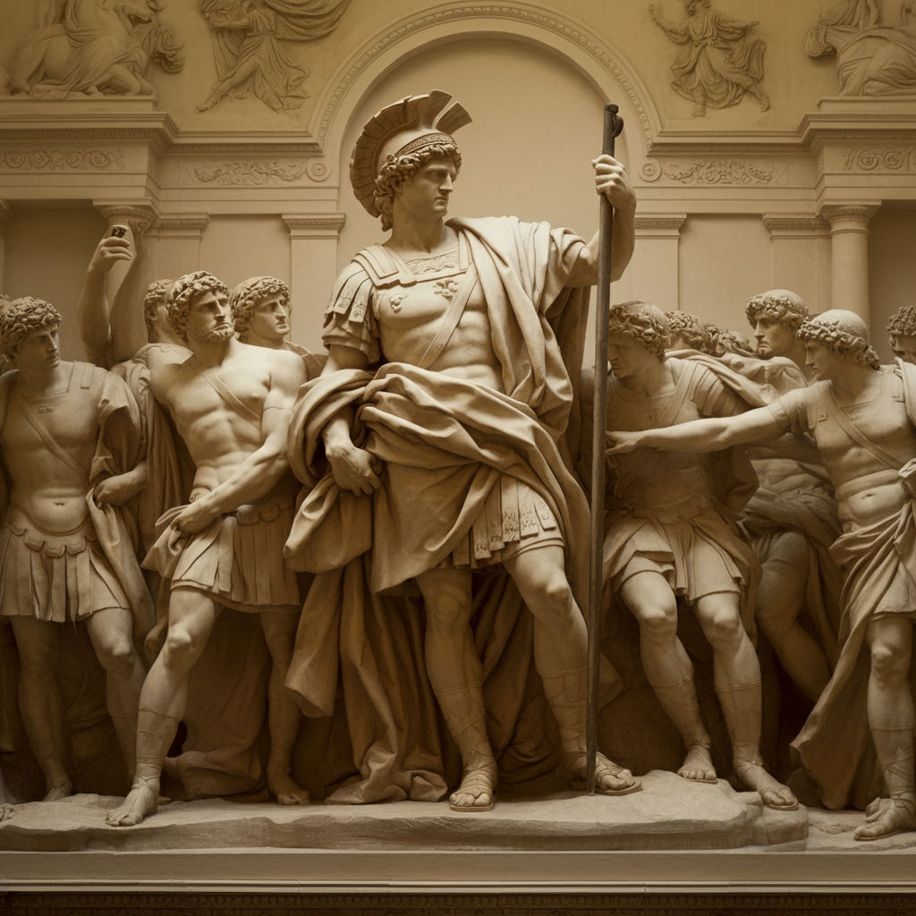 Jacques-Louis David - The Oath of the Horatii hanging in the...