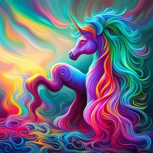 trippy unicorn - AI Generated Artwork - NightCafe Creator