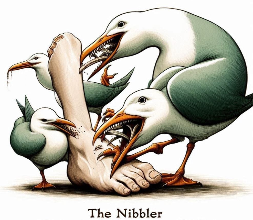 Prompt Explaining how a Seagull Likes to Attack Passersby... BUT THIS? THE HORROR!!