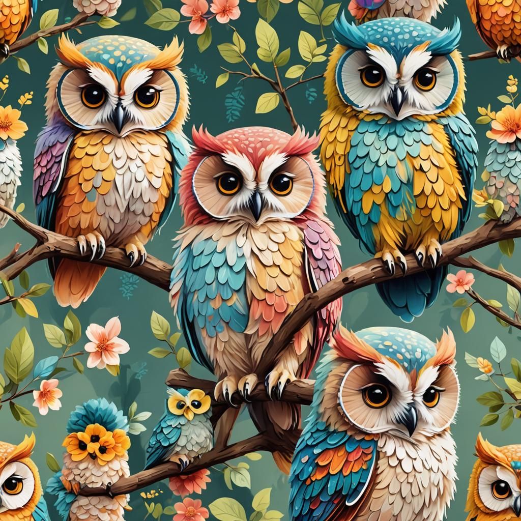 3 cute colorful fluffy owls sittingNgười kể chuyện: Trên đường đi, Cricketo phải đối mặt với những trở ngại kiểm tra sự ...